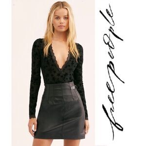 NWT FREE PEOPLE Babes In Bandeaus Bodysuit in Black